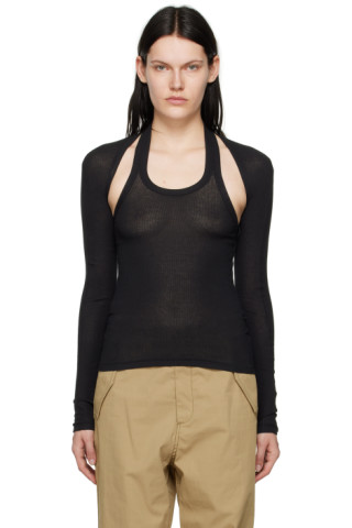 Dion Lee: Black Modular Long Sleeve T-Shirt | SSENSE