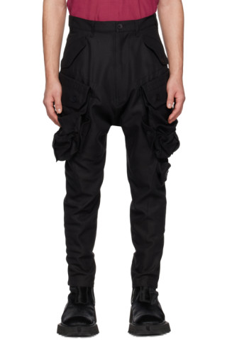 Julius Black Layered Gas Mask Cargo Pants | ModeSens