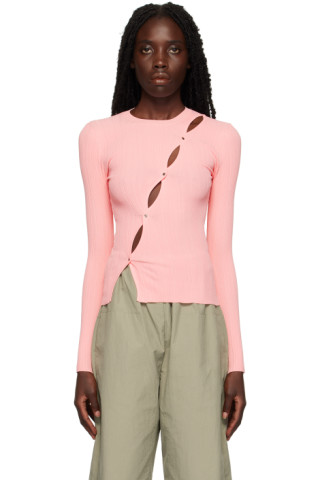 Paris Georgia: Pink Lola Long Sleeve T-Shirt | SSENSE