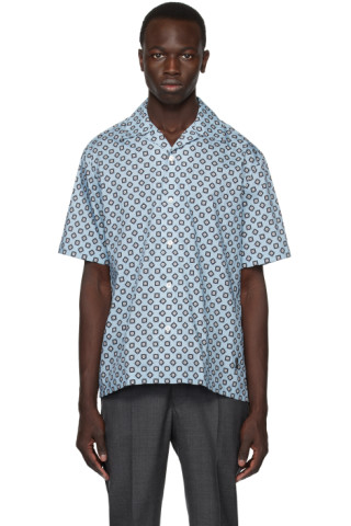 Blue Gasket Print Shirt by Dunhill on Sale