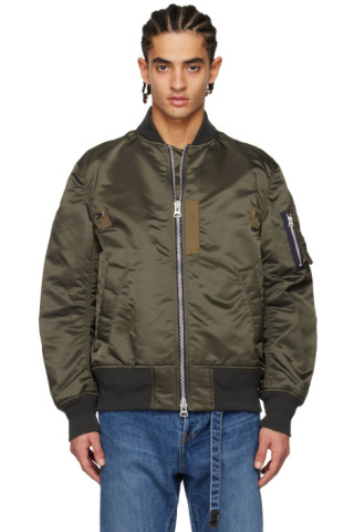 Khaki MA-1 Bomber Jacket by sacai on Sale