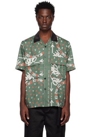 sacai: Green Bandana Print Shirt | SSENSE