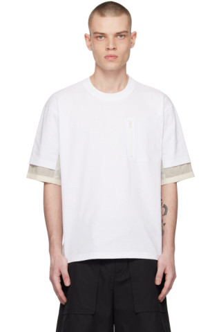 sacai: White Layered T-Shirt | SSENSE