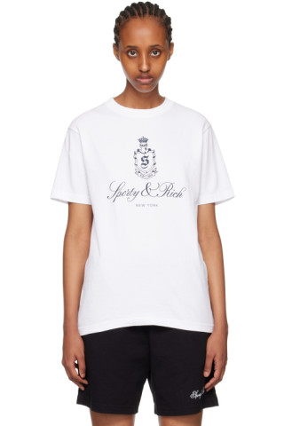 Sporty & Rich: White Vendome T-Shirt | SSENSE