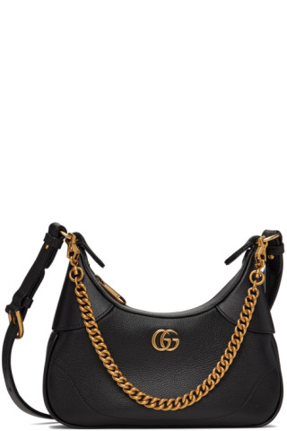 GUCCI Goatskin Small Aphrodite Shoulder Bag Black 1292678