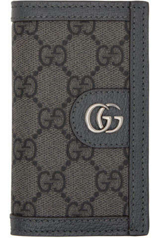Gucci Card holder monogram Grey Leather ref.91254 - Joli Closet