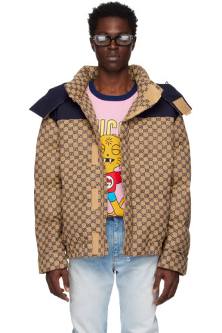 Gucci: Beige GG Down Jacket | SSENSE