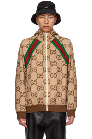 Gucci Unisex GG Hooded Jacket in Beige