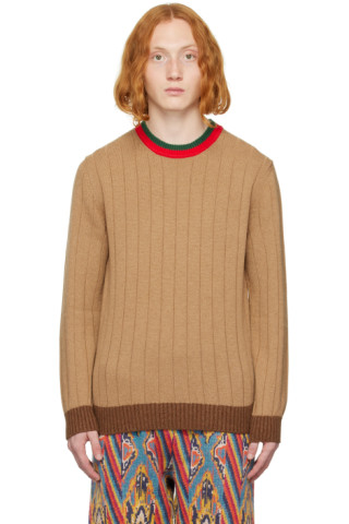Gucci: Brown Camel Hair Sweater | SSENSE