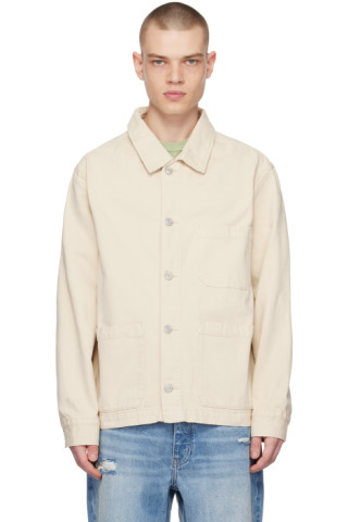 FRAME: Off-White Patch Pocket Denim Shirt | SSENSE