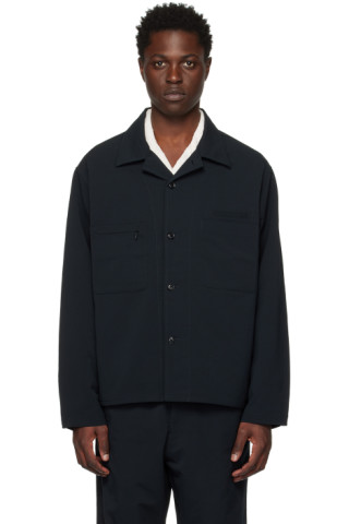 Nanamica: Black Spread Collar Jacket | SSENSE UK