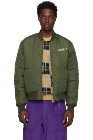 awake ny QUILTED PATCH BOMBER JACKET