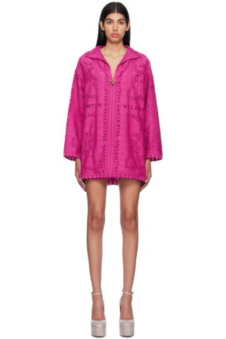 【関税込み】Valentino ピンク ジャカード ミニワンピース Valentinoのピンク ジャカード ミニワンピースがセール中
