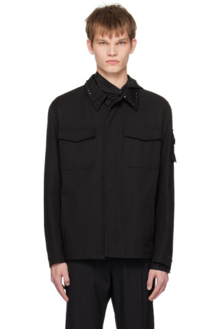 Valentino: Black Rockstud Jacket | SSENSE