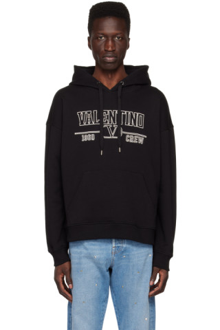 Valentino: Black '1960 Crew' Hoodie | SSENSE