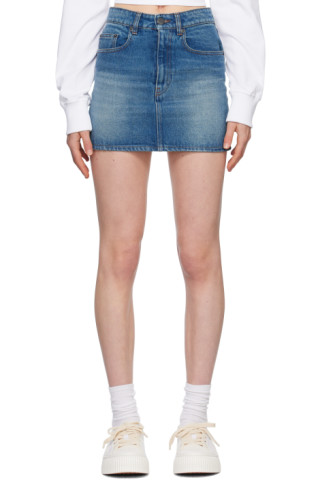 *AMI PARIS*デニム フレアミニスカート 5ポケット レディース AMI Parisのブルー 5ポケット デニム ミニスカートがセール中