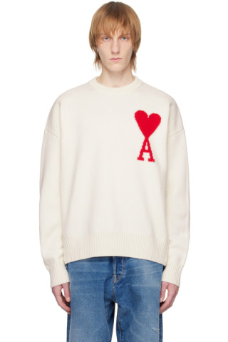 AMI Paris: Off-White Ami De Cœur Sweater | SSENSE