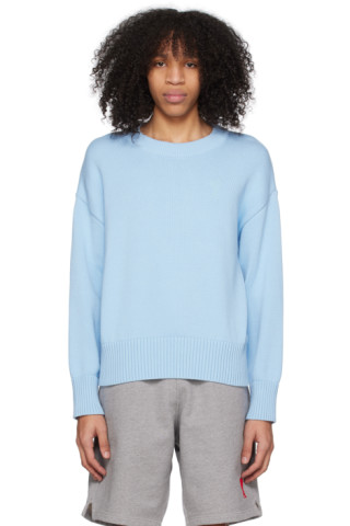 Blue Ami de Cœur Sweater by AMI Paris on Sale