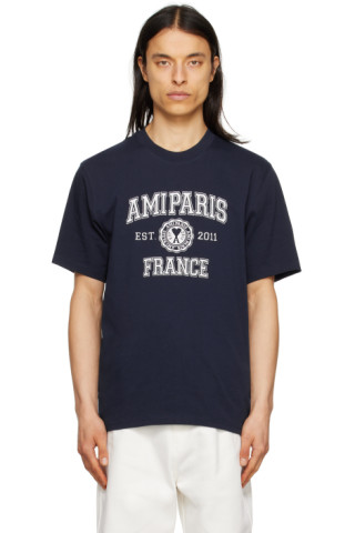 AMI Parisのネイビー Ami Paris France Tシャツがセール中