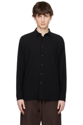 AURALEE: Black Viyella Shirt | SSENSE