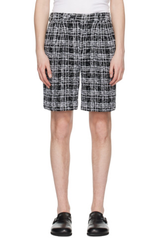 AURALEE: Black Homespun Summer Shorts | SSENSE Canada