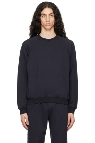 AURALEE: Black Smooth Soft Sweatshirt | SSENSE