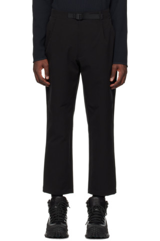 Goldwin: Black One Tuck Tapered Trousers | SSENSE Canada
