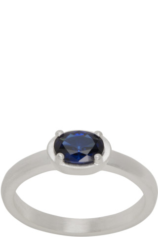 Dear Letterman - Silver Sapphire Amer Ring