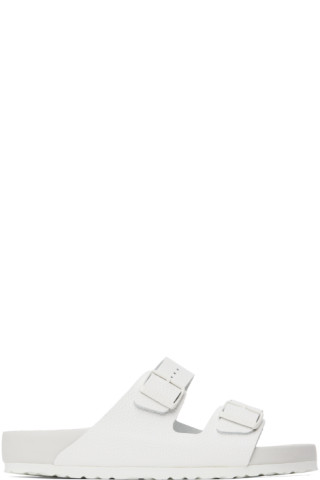 White Regular Arizona Sandals by Birkenstock on Sale