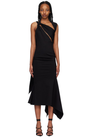 Black Sam cutout asymmetric crepe dress, The Attico
