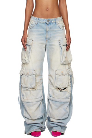 Blue Fern Jeans by The Attico on Sale