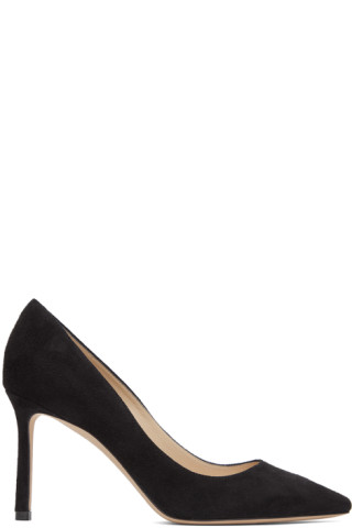 Black Patent Leather Pointy Toe Pumps, Romy 85