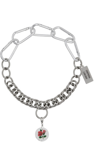 Chopova Lowena: SSENSE Exclusive Silver Rose Necklace | SSENSE