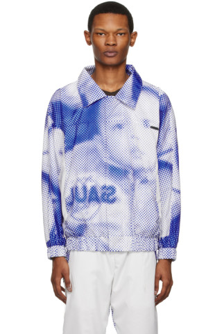 Saul Nash 블루 & 화이트 프린트 재킷