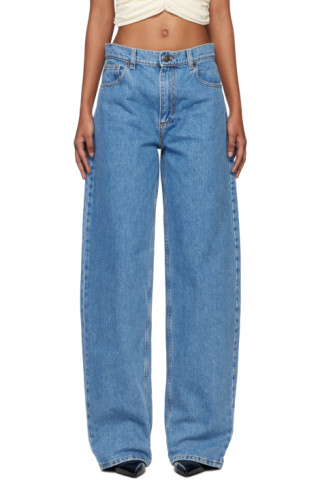 Magda Butrym: Blue Tapered Jeans | SSENSE