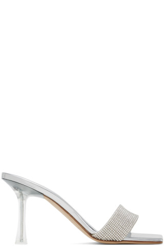 【関税込み】Magda Butrym シルバー クリスタル ヒールサンダル Silver Crystal Heeled Sandals by Magda Butrym on Sale