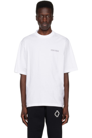 Marcelo Burlon County of Milan: White Tempera Cross Over T-Shirt | SSENSE