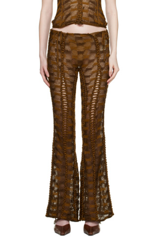 【関税込み】Isa Boulder ブラウン Split & Tear ラウンジパンツ Brown Split & Tear Lounge Pants by Isa Boulder on Sale