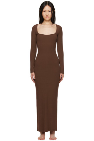 brown long dress