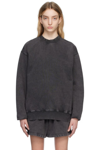 SKIMS: Gray SKIMS Boyfriend Fleece Crew Neck Sweatshirt | SSENSE