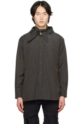 STRONGTHE: SSENSE Exclusive Black Self-Tie Shirt | SSENSE