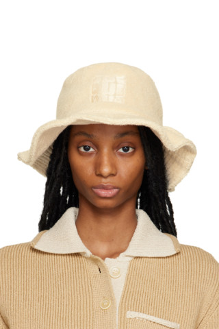 Beige Le Raphia 'Le Bob Bandho' Bucket Hat by JACQUEMUS on Sale