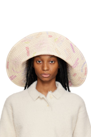 Jacquemus: Beige 'Le Chapeau Lagrima' Bucket Hat | SSENSE