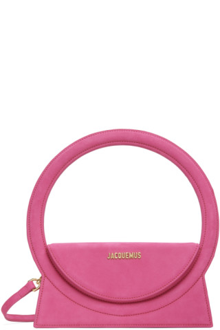 Jacquemus: Pink Le Raphia 'Le Sac Rond' Bag | SSENSE