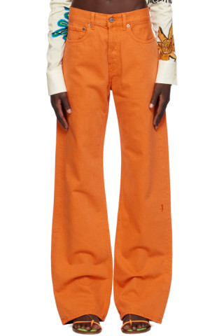 Orange Le Raphia 'Le de Nîmes Suno' Jeans by JACQUEMUS on Sale