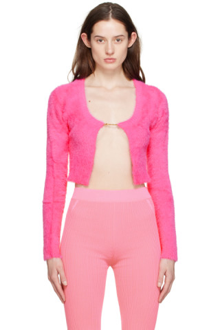 Jacquemus, Sweaters, Jacquemus La Maille Neve Pink Cropped Sweater