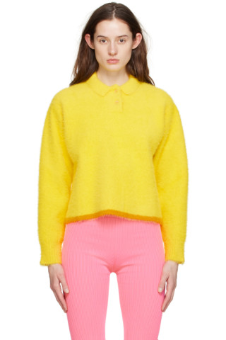 Yellow 'Le Polo Neve' Long Sleeve Polo by JACQUEMUS on Sale