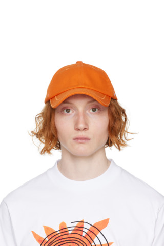 JACQUEMUS: Orange Le Raphia 'La Casquette Jacquemus' Cap | SSENSE