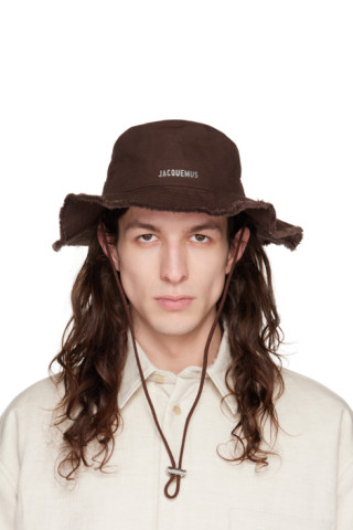 JACQUEMUS: Brown 'Le Bob Artichaut' Bucket Hat | SSENSE