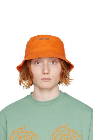 Jacquemus: Orange Le Raphia 'Le Bob Gadjo' Bucket Hat | SSENSE